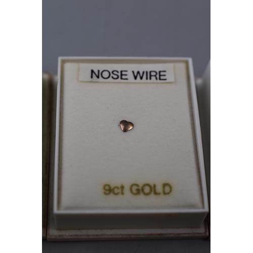 194 - Five New 9 Carat Gold Nose Studs