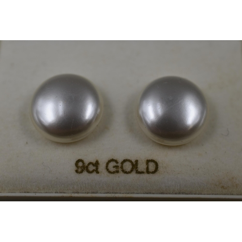 196 - Three Pairs of 9ct Gold Pearl Earrings