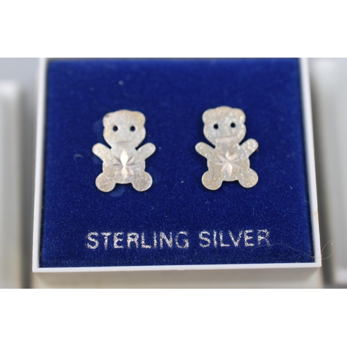 197 - Three New Pairs of Sterling Silver Earrings