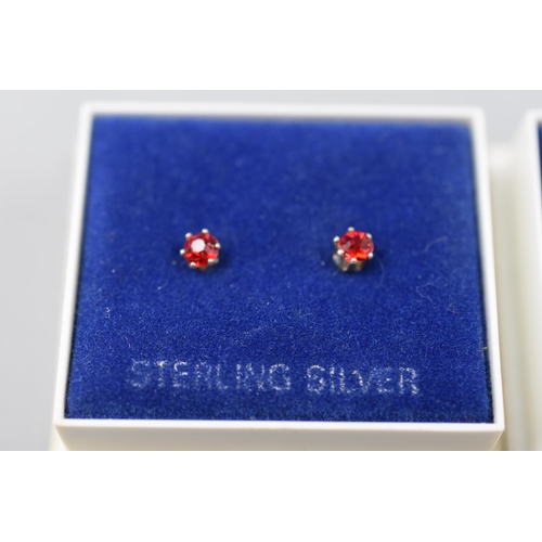 198 - Sterling Silver Earrings , Four New Pairs in Boxes