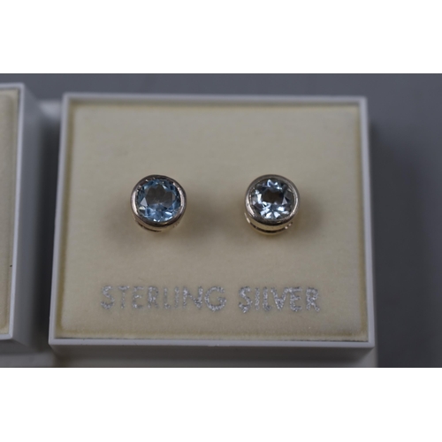 198 - Sterling Silver Earrings , Four New Pairs in Boxes