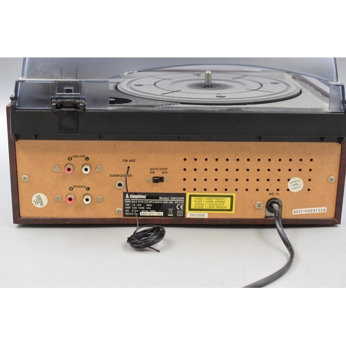 566 - Steepletone Turntable CD Radio System (Powers On)