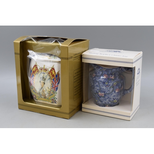 209 - Collection of Three Ringtons Items to Include Boxed Golden Jubilee 1952-2002 Commemorative Tea Caddy... 