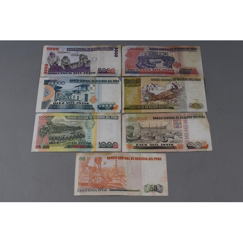 228 - Seven Peruvian Banknotes.