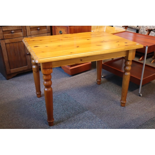 621 - Pine Kitchen Table and Four Matching Chairs approx 42