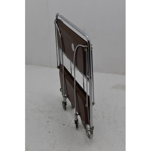 627 - Mid-Century Folding Serving Trolley on Wheels approx 31