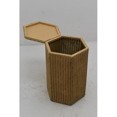 630 - Vintage Wicker  Hexagonal Laundry Basket approx 22