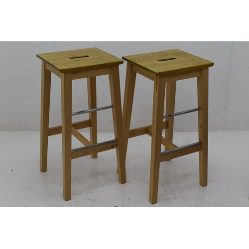 633 - Pair of Ikea Bosse Birch Bar Stools approx. 29