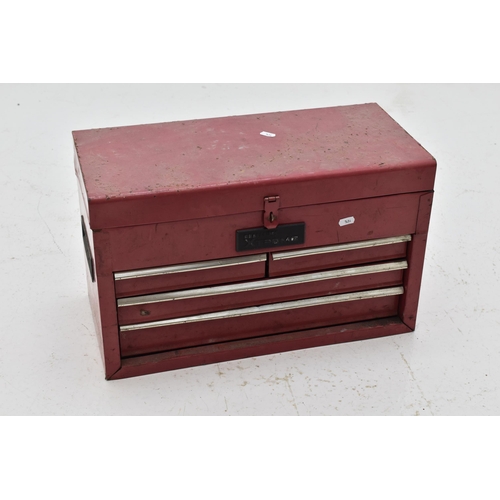 639 - A Four Drawer Metal Toolbox, With An Assortment of Tools. Approx 33cm Tall.