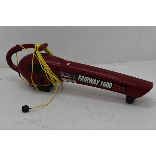 652 - A Power Devil Fairway 1600 Garden Blower, Powers on When Tested.