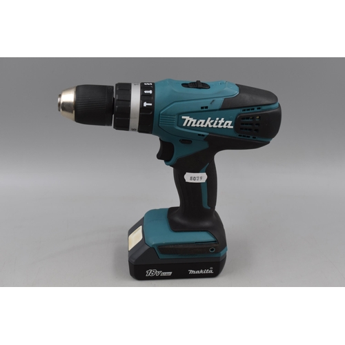 664 - Makita 18v Li-iron Cordless Drill in Case with Spare Battery but no charger in original case (Treat ... 