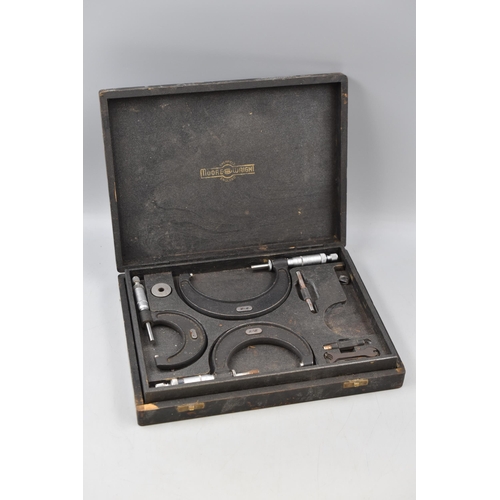 674 - A Boxed Moore and Wright Micrometer Set, Incomplete.