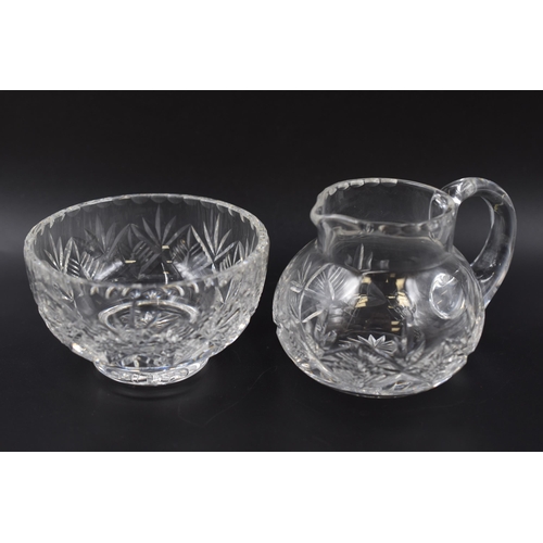 284 - Edinburgh Crystal Milk Jug and Sugar Bowl in Case