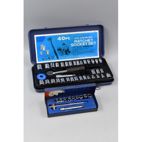 679 - Imperial and Metric Ratchet socket set and a Draper Metric Socket set