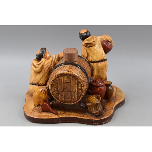 288 - Vintage Spanish Figure Depicting Drunken Monks Alcohol y Bebidas Hasta Un Decilitro