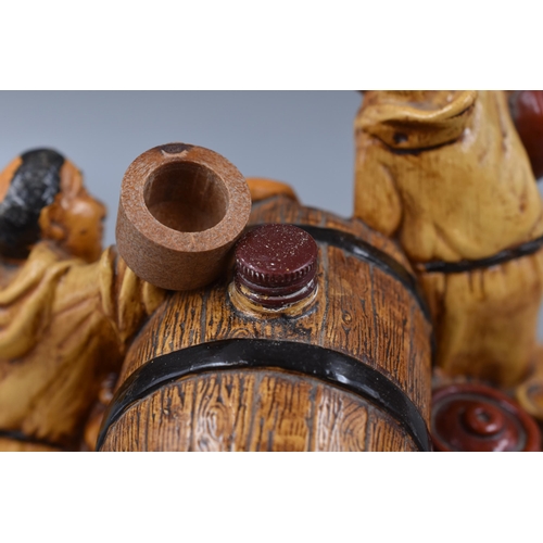 288 - Vintage Spanish Figure Depicting Drunken Monks Alcohol y Bebidas Hasta Un Decilitro