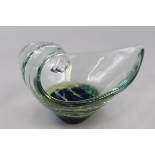 294 - Mid Century Hand Blown Studio Glass Mdina Aladdin's Lamp Bowl 6