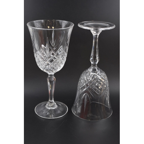 736 - CRISTAL D' ARQUES (Boxed Set Of Three) 25cl STEMED WINE GLASSES IN THE MASQUERADE DESIGN