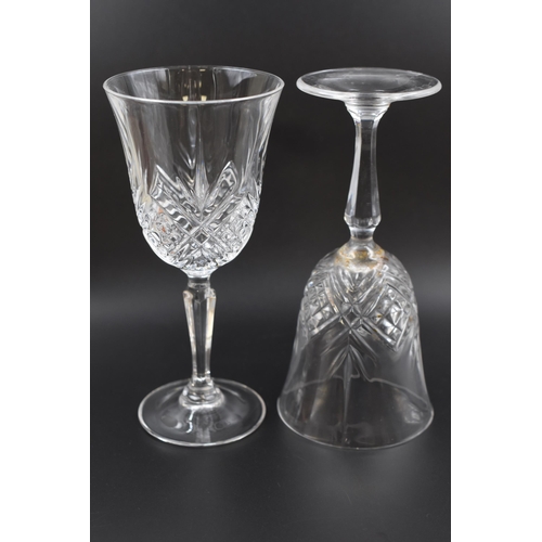 737 - CRISTAL D' ARQUES (Boxed Set Of Three) 25cl STEMED WINE GLASSES IN THE MASQUERADE DESIGN