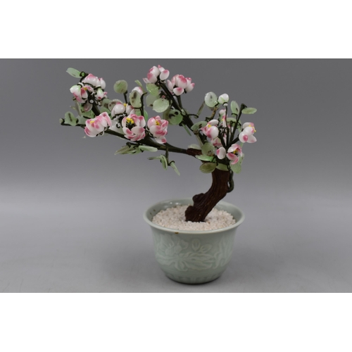 306a - Boxed Vintage leonardo Glass Bonsai Tree