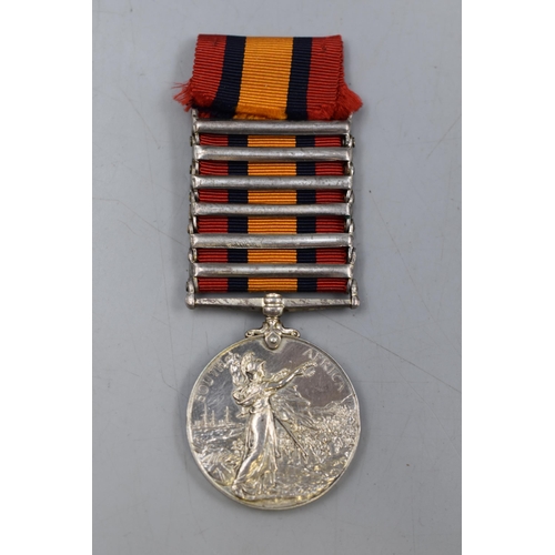 201 - A Silver Boer War 1899-1902 Six Bar Medal, Awarded To Pvt R.Taylor Middlesex Regiment.