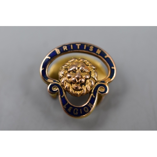 18 - A 9ct (375) Gold British Legion Pin Badge.