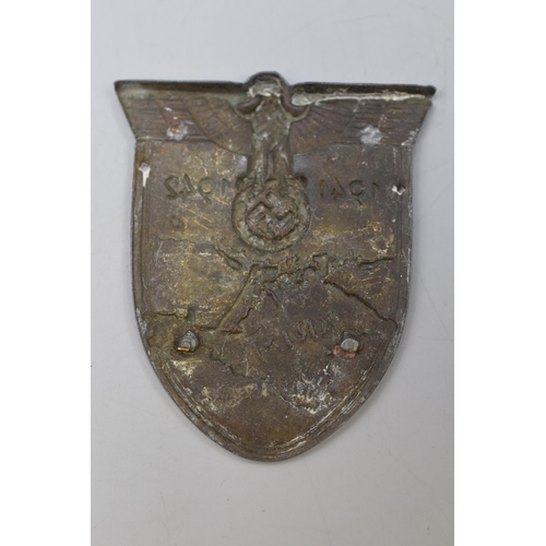 214 - German Third Reich WW2 Army / Waffen SS issue Krim shield (Please see Photos for condition)