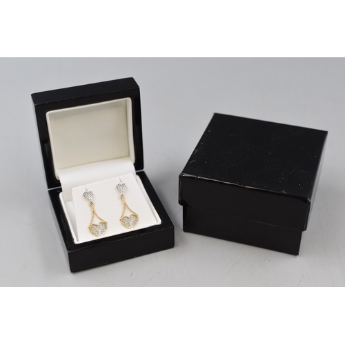 23 - Pair of Gold 375 (9ct) Heart Earrings in Presentation Box