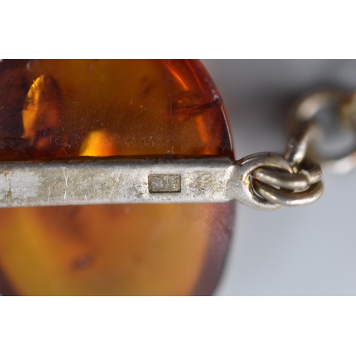 28 - Sterling Silver Amber Bracelet