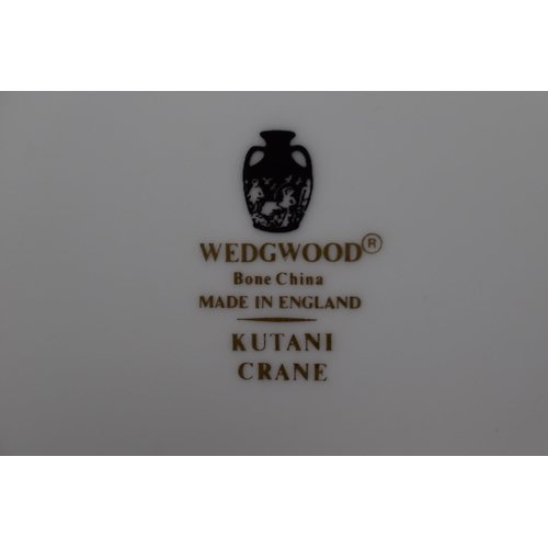 304 - Five Pieces of Wedgwood Kutani Crane Bone China to include Vases, Pin Dishes and Trinket Box