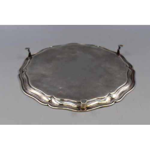 50 - Fenton Bros of Sheffield Hallmarked Sterling Silver circa 1931 footed Serving Tray (31cm Dia) 917 gr... 