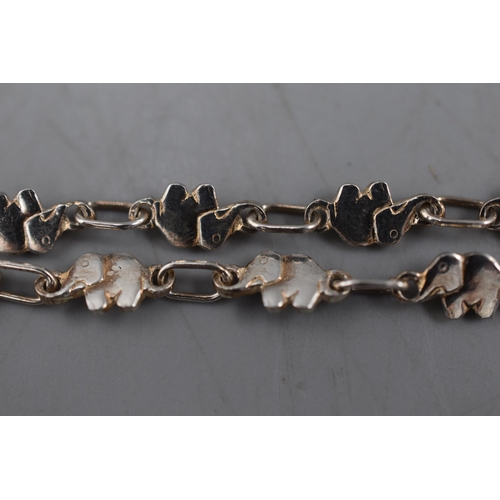 77 - Sterling Silver Elephant Bracelet