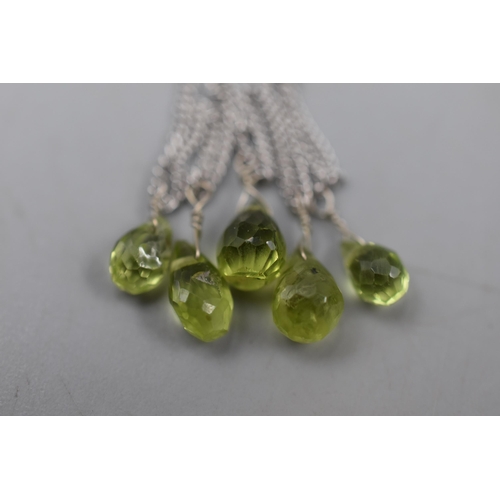 125 - New Sterling Silver Peridot Necklace With Tag In Presentation Box