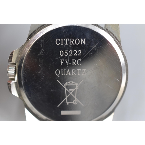 158 - Citron Quartz Gents Watch Leather Strap (Working)