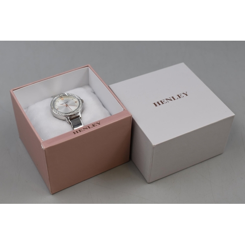 168 - Henley Ladies Quartz Watch with Jewelled Bezel and Presentation Box (Working)