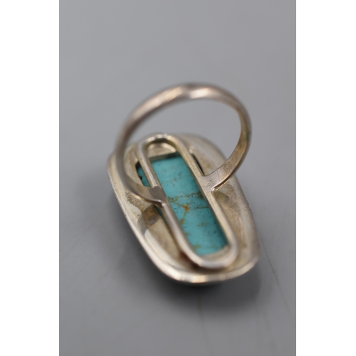 235 - Sterling Silver Turquoise Ring Size O