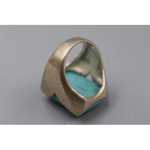 252 - Sterling Silver Turquoise Ring Size R