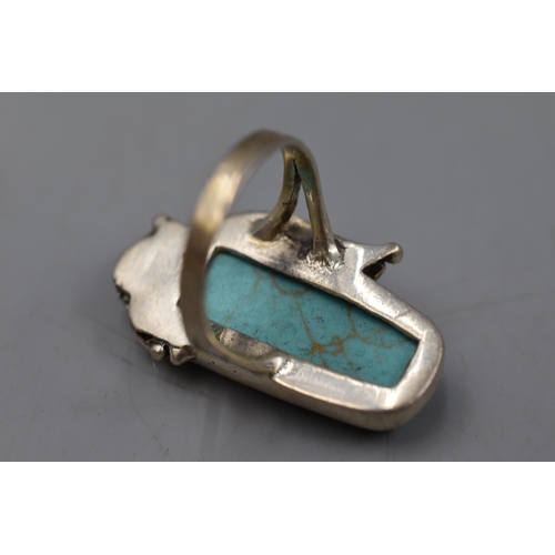 255 - Sterling Silver Turquoise Ring Size O