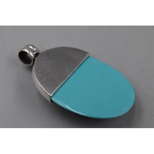 274 - Sterling Silver Turquoise Pendant 7cm Long  x 4cm Wide Approx