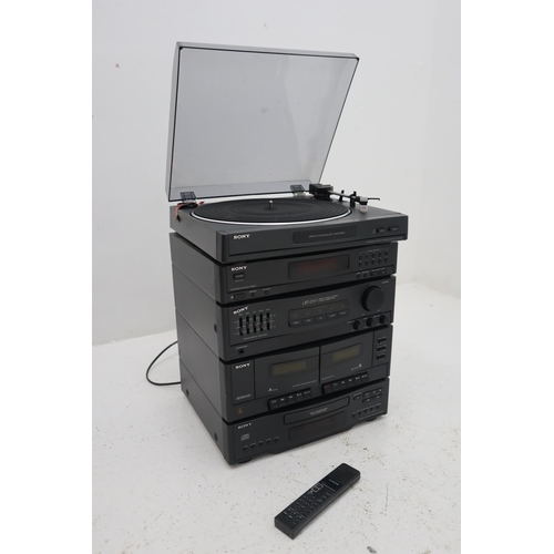 449 - Sony Remote Controlled Compact Hi-Fidelity Sterio System LBT-D117 with Record Player, Speakers and R... 