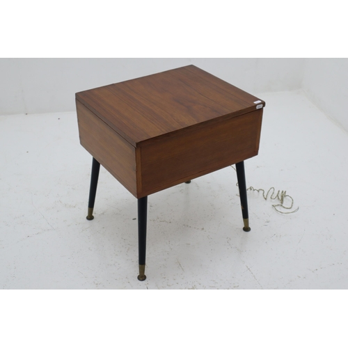 450 - Mid Century BSR Record Deck Mounted in Teak Storage Cabinet