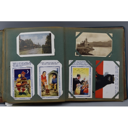 493 - Vintage Postacard Album Containing approx 95 Postcards including Topographical and Funnies dating fr... 