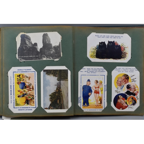 493 - Vintage Postacard Album Containing approx 95 Postcards including Topographical and Funnies dating fr... 