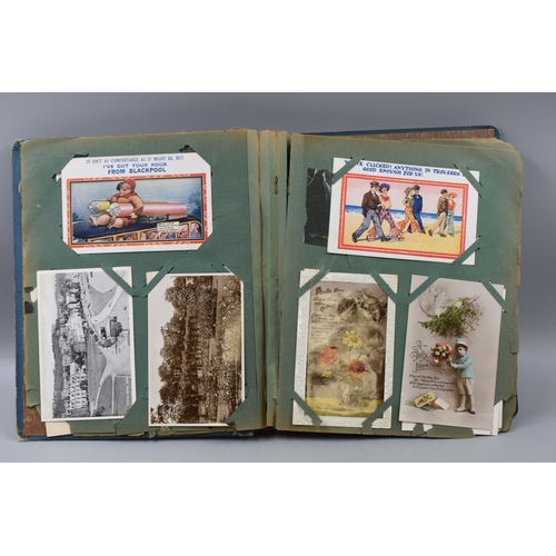 493 - Vintage Postacard Album Containing approx 95 Postcards including Topographical and Funnies dating fr... 