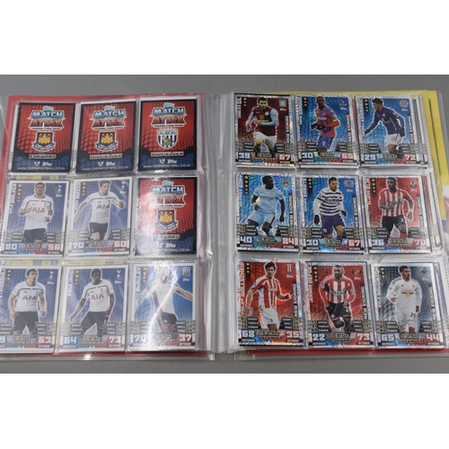 533 - Three Match Attax Binders Containing a Large Selection of Match Attax Cards From The 2014/15 Season.