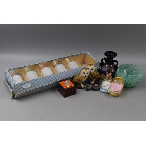 685 - Mixed Selection including Beswick Owls, Cloisonné Duck & Owl, Condiment Set and More