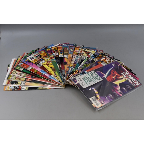 553 - Twenty Four Mixed Marvel Comics, Includes X-Men, Fantastic Four, Spiderman, Conan and More.