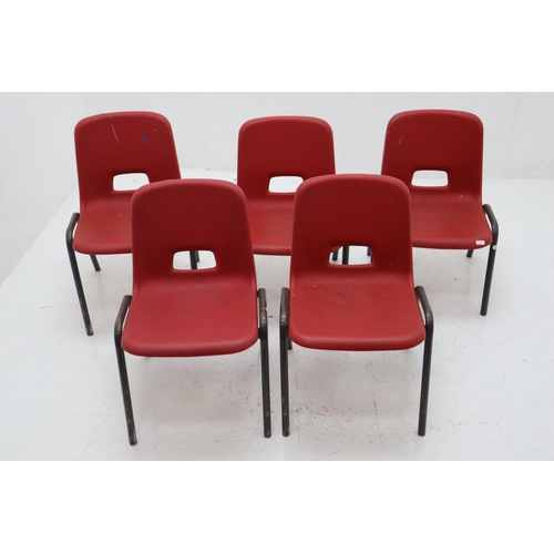 607 - Five Vintage Remploy Childrens classroom Chairs