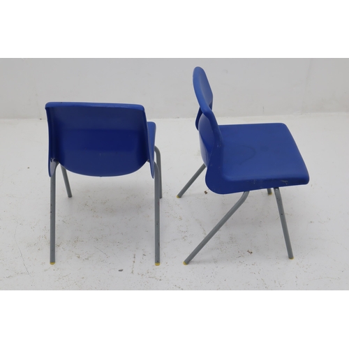 608 - Five Vintage Hostess Furniture Childrens Class Chairs in Blue