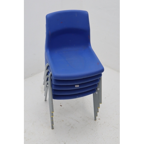 608 - Five Vintage Hostess Furniture Childrens Class Chairs in Blue